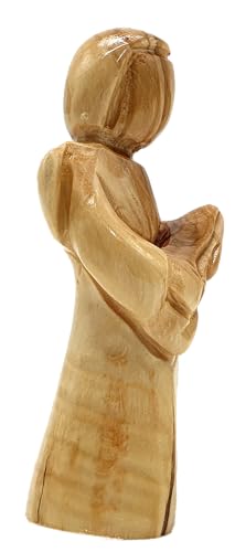 Zuluf Olive Wood Angel Playing Harp (4.3") – Hand Carved Musical Angel Figurine from Bethlehem – Christian Christmas Decor – Church Choir & Music Lover Gift – Holy Land Statue - color: 4.3" Angel Playing Violin