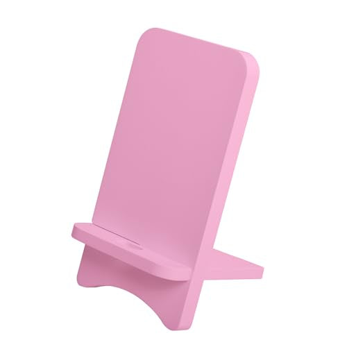 Cell Phone Stands, Desktop Stand, Luxury Nature Wood Simple Phone Stand, Compatible with iPhone & All Cell Phones, Ultra-Stable, Portable & Non-Slip Design, 2 Pieces, Pink - color: Pink