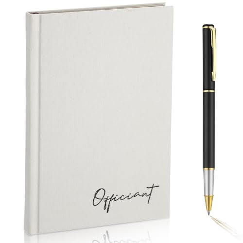 Engrowtic Wedding Officiant Book with Pen 5.25x8.25,White,Classic - color: White, style: Classic