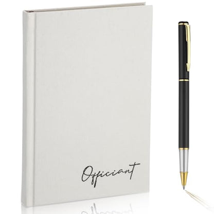 Engrowtic Wedding Officiant Book with Pen 5.25x8.25,White,Classic - color: White, style: Classic