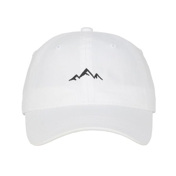 Outdoor Cap Mountain Embroidered Dad Hat Adjustable Soft Cotton Polo Style Unstructured Baseball Cap for Men & Women - color: White