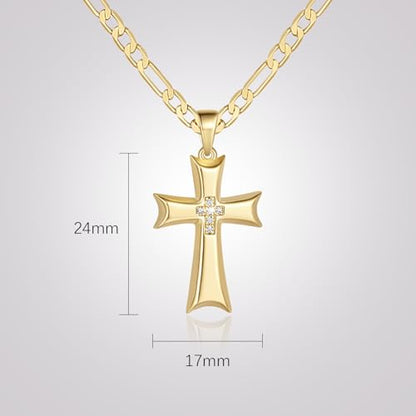 AIGAMIT Cross Necklace for Men Gold Cross Necklace for Men - size: 20 inches