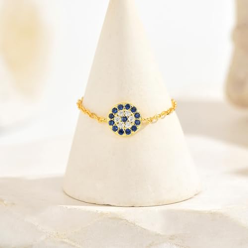 925 Sterling Silver Adjustable Link Chain Rings for Women Daughter - color: Style 7-Gold