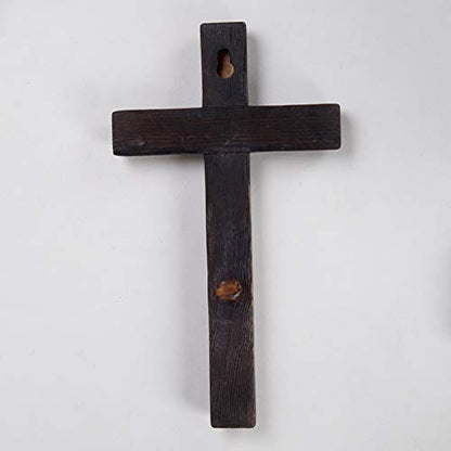 Ewer 11 Inch Wall Mounted Jesus Cross Rustic Wooden Cross Wall Decor Solid Wood Black Holy Jesus Cross Home Weddings Party Meditation Gift Decoration