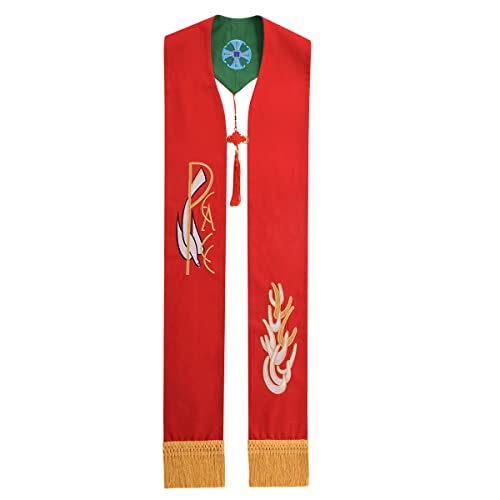 BLESSUME Church Clergy Pastor Reversible Stole - color: Red and Green