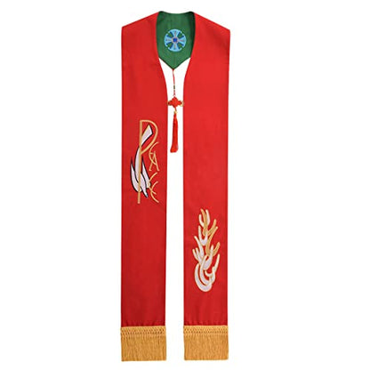 BLESSUME Church Clergy Pastor Reversible Stole - color: Red and Green