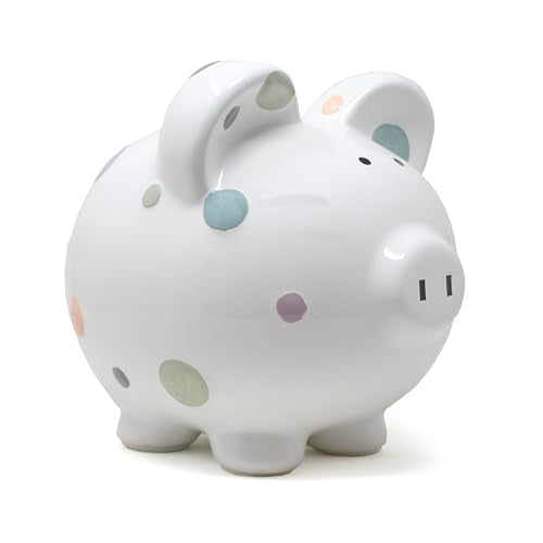 Child to Cherish Ceramic Piggy Bank for Girls, Pastel Multi Dot - color: Pastel Multi Dot