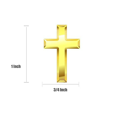 24/50/100 Pcs Mini Small Gold Cross Lapel Pins (1 in) For Men Women Religious - color: 100-Pack