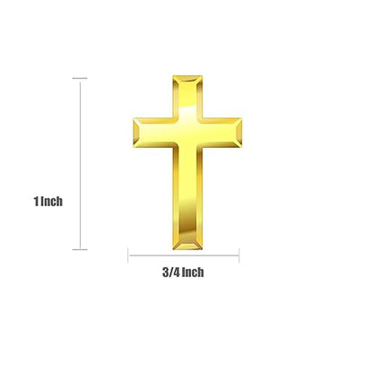 24/50/100 Pcs Mini Small Gold Cross Lapel Pins (1 in) For Men Women Religious - color: 100-Pack