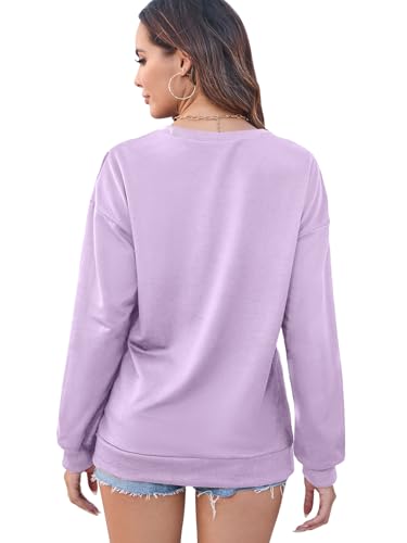 Women’s Christian Sweatshirts,Faith Hope Love Daisy Print Crewneck Long Sleeve Casual Loose Fit Sweatshirt - color: Purple, size: Medium
