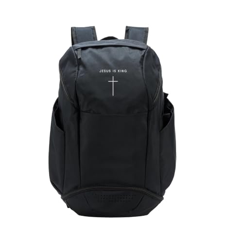 Jesus Is King Cross - Minimalist Christian Religious Jesus Sport Backpack
