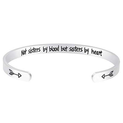 Fesciory Inspirational Bracelets for Women, Stainless Steel Cuff Bangle - color: Silver-35