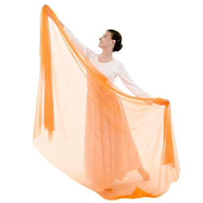 Danzcue Praise Dance Chiffon Solid Color Dance Scarf - color: Orange