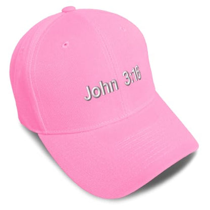 Baseball Caps for Men & Women Embroidered John 3:16 Jesus Christ Christian God Ladies & Men Baseball Hats - color: Soft Pink Design Only