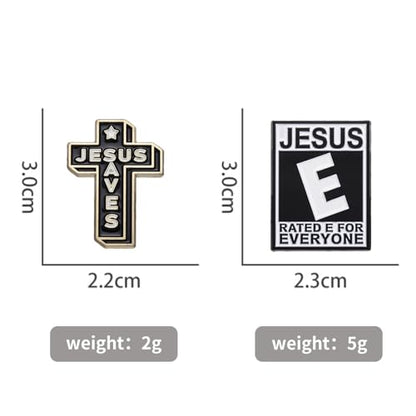 2pcs Jesus Cross Pin,Hat Jacket Enamel Pins Jesus Pins for Backpacks Jesus Saves Lapel Pin i Love Christian Pins for Backpacks Decoration Cross Brooch For Women