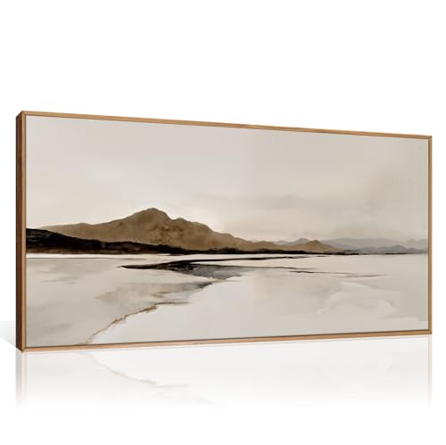Large Netural Abstract Mountain Framed Canvas Wall Art Set -20"X40" - color: Abstract Mountain Wall Art, size: 20"L x 40"W