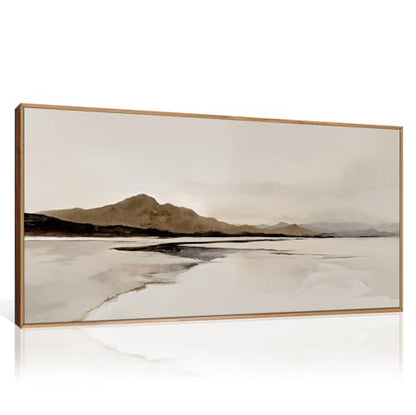 Large Netural Abstract Mountain Framed Canvas Wall Art Set -20"X40" - color: Abstract Mountain Wall Art, size: 20"L x 40"W
