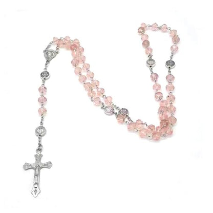Rosary Beads for Women, Catholic Rosary Necklace, Exquisite Gifts Perfect for Prayer, Weddings, Baptisms - color: Pink