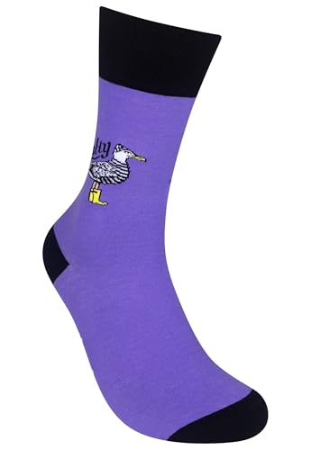 FUNATIC Socks with Funny and Profane Sayings, Sarcastic Gift for Men Women - color: Salty Seagull