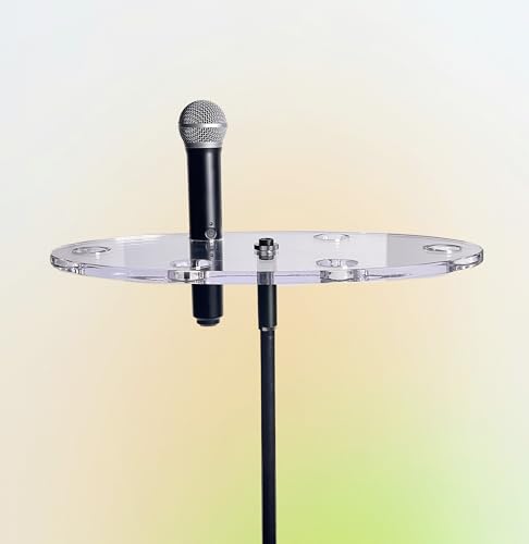Multi Mic Holder – Holds 6 Mics | Clear Acrylic Mic Stand Organizer for DJ, Church, Stage & Studio | Fits Standard Mic Stands | Supply Goose | Wireless Mic Holder - style: Oval