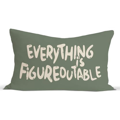 Green Throw Pillow Covers 12x20 Inch, Motivational Pillowcases - color: Motivational