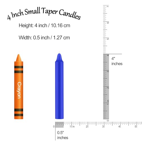 Tobeape 24 Pack Blue Spell Chime Candles, 4" Unscented Mini Taper Candles - color: Blue, size: 4 inch Taper Candle-24pcs