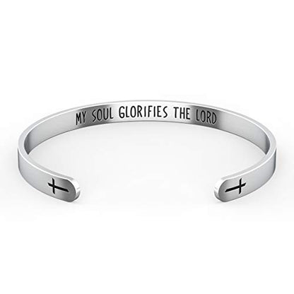 Happy Kisses Love One Another As I Have Loved You Cross Bracelet – Religious Bracelet – John 15:12 — Catholic or Christian Women & Girls - style: My Soul Glorifies