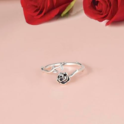 925 Sterling Silver Celtic Knot Open Adjustable Ring for Women Size 4-7 - color: Rose Ring