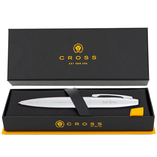 Cross Calais Personalized Twist Action Ballpoint Pen in Chrome Finish - color: Lustrous Chrome
