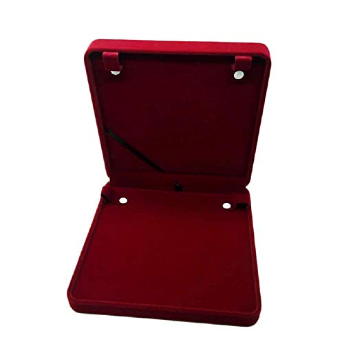 Jewelry Set Velvet Box Necklace Earring Ring Necklace Bracelet Gift Display Case Wedding Jewelry Storage Holder (Wine Red for Long Pearl Chain) - color: Wine Red for Long Pearl Chain