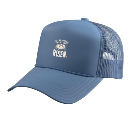 Risen Sourdough Christian Baker Amen Trucker Hat with Adjustable Mesh Back - color: Light Blue