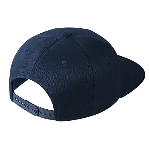 UALON Baseball Cap, Snapback Trucker Hat for Men & Women with American Flag and Adjustable, Breathable Mesh, Flat Bill Hats - color: Navy