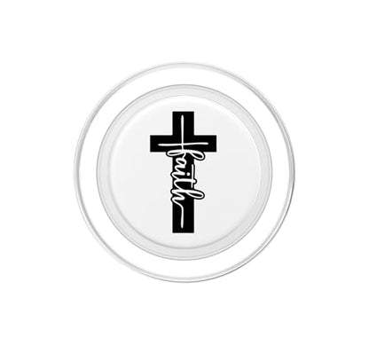 Christian Inspirational Pop Socket - Jesus Cross And Faith PopSockets PopGrip for MagSafe - style: Magnetic PopGrip