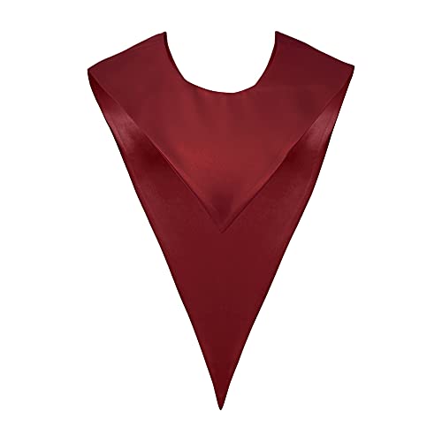 Premium Choir V Stole - Solid Color - Satin - Unisex - color: Maroon