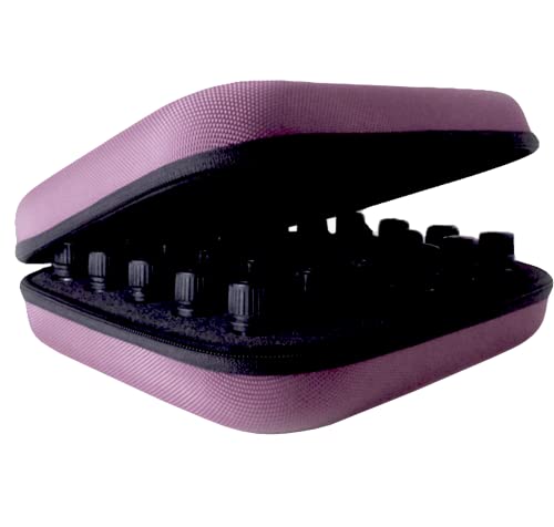 floraVerve Essential Oils Carrying Case, Storage Bag (Holds 5, 10 & 15mL), Hardshell premium-grade Polyester and high-density EVA, Cap Labels, Bottle Opener, Transfer Pipettes (30 Bottles)