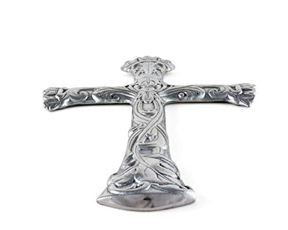 Arthur Court Designs Aluminum Wall Metal Hanging Christian Cross - Symbol of Faith 14 inch Tall