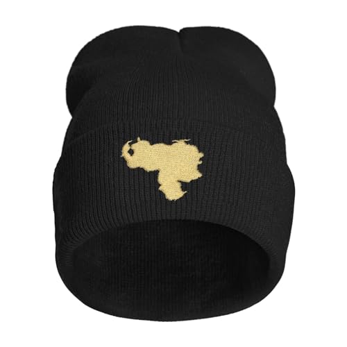 Embroidery Beanie for Men & Women, Multi-Season Stretch Skull Knit Hats, Winter Warm Beanie - color: Venezuela