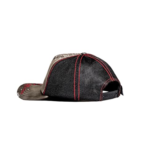 Affliction Men's Baseball Cap, Gothic Style, Embroidered Pattern - color: Dirty Potassium Spray (Winged Reaper)