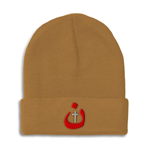 Custom Beanies for Men Christian Nazarene Jesus God Christ Skull Cap Winter Hats Women Acrylic One Size - color: Khaki Design Only