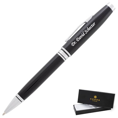 Cross Coventry Personalized Ballpoint Pen in Black Lacquer with Chrome Trim - color: Black