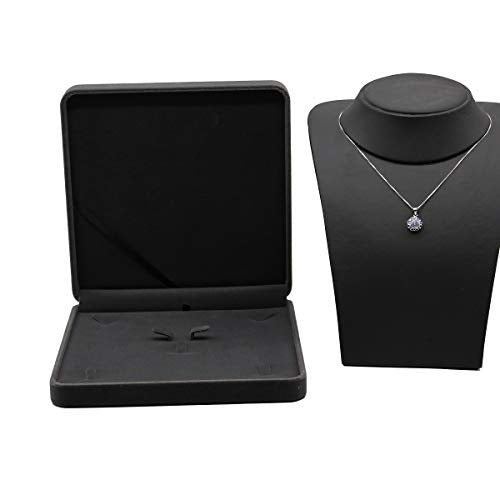 Jewelry Set Velvet Box Necklace Earring Ring Necklace Bracelet Gift Display Case Wedding Jewelry Storage Holder (Deep Gray) - color: Deep Gray