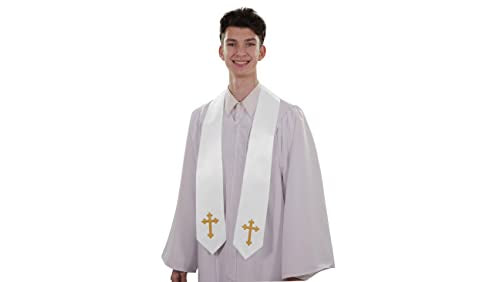 CLERKMANS Choir Stole with Crosses - color: White