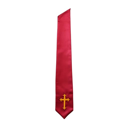 Clergy Stole & Choir Stole with Embroidered 60/72" - color: Maroon, size: 72 inch