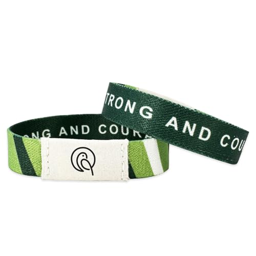 NFC Bible Verse Bracelets, Green - color: BE STRONG AND COURAGEOUS