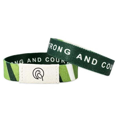 NFC Bible Verse Bracelets, Green - color: BE STRONG AND COURAGEOUS