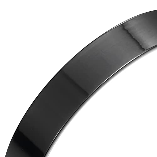 Stainless Steel Adjustable Cuff Bangle Bracelet for Men Women Minimalist - color: F-Metal Color: Black-02