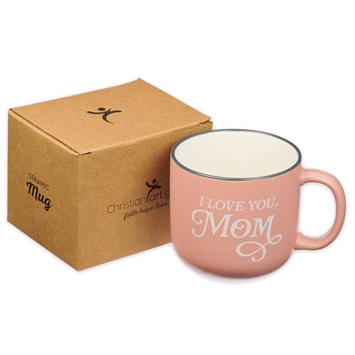 Christian Art Gifts I Love You Mom Coffee Mug, Proverbs 31 Bible Verse, Microwave/Dishwasher Safe, 14 oz, Pink & White Mom Mug, Gifts for Mom - color: Pink/Love You Mom, size: 14 Ounces