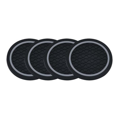 4PCS Car Cup Holder Coasters - 2.75 Inch Non-Slip Insert Water Bottle Holder Pads, Dustproof Automotive Interior Accessories Mat, Universal for Vehicles, Trucks, RVs (Grey) - color: Grey