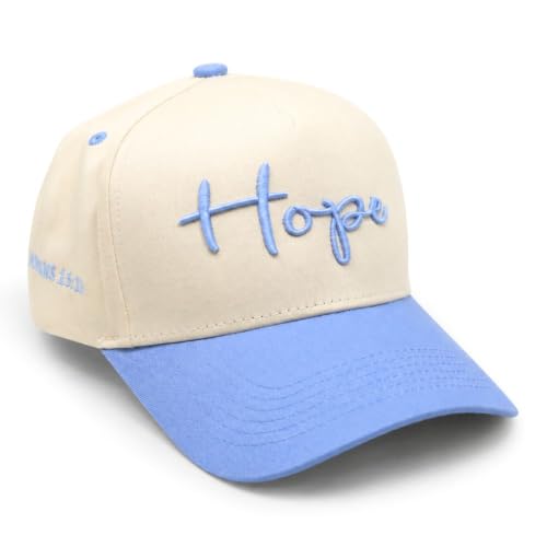 Faith Series 2-Tone Trucker Hat – Christian Faith-Based Cap with Bible Verse Detail - color: Hope | Romans 15:13 | Sky Blue