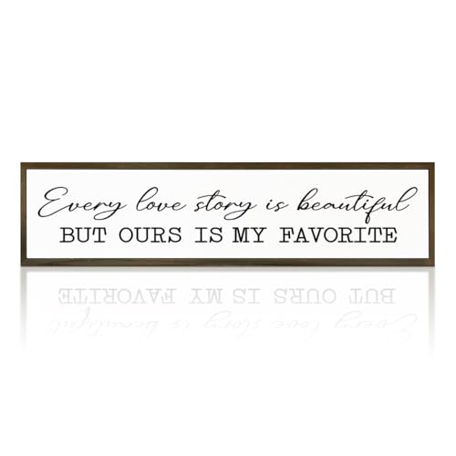 Home Decor Sign, Master Bedroom Decors, Rustic Desk Signs, Decorations for Valentines Day or Anniversary, Every Love Story is Beautiful But Ours is My Favorite Sign 17.8x4x1.2 inches 3 - color: Day Sign 03